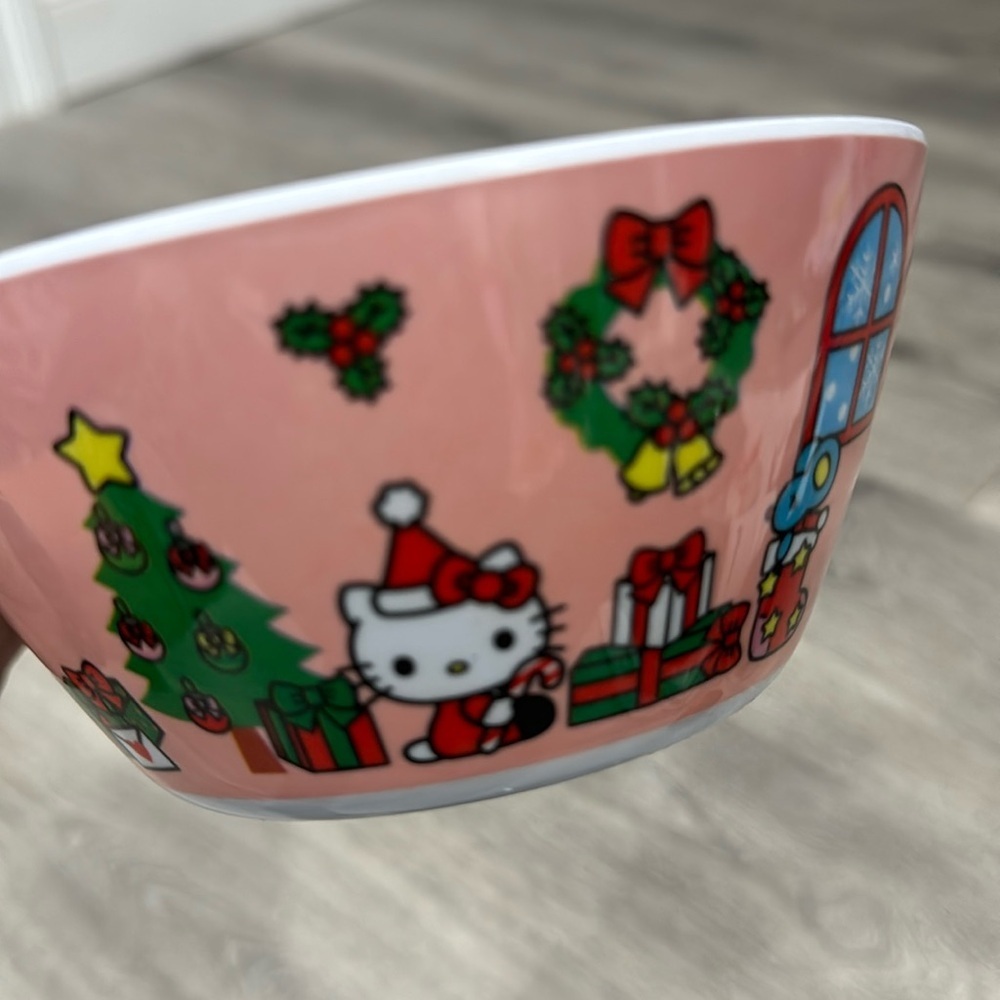 Hello Kitty Santa Christmas Holiday Melamine Dining Dinner Set Plate Bowl Cup - Picture 9 of 16